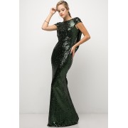 Sequined Bluffed Back Gown